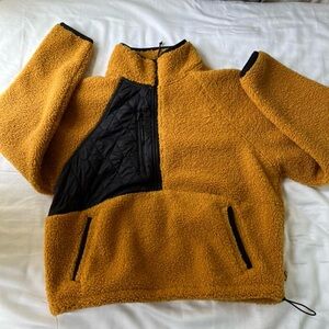 JoyLab Mustard Fleece Pullover